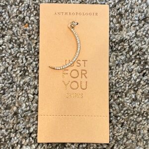 Anthropologie Gold Crescent charm with Sparkling Accents